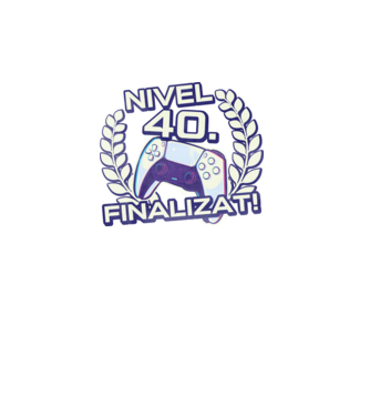Nivel 40 finalizat! model turcoaz pe tricou