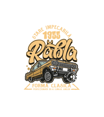 Rablă 1955 model alb pe tricou