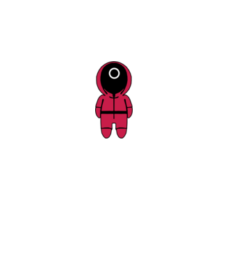 squid game figure model negru pe tricou