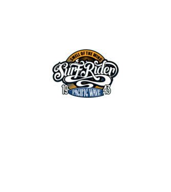 Surf Rider model negru pe tricou