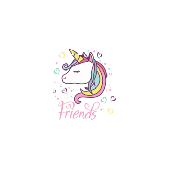 Unicorn Friend model negru pe tricou