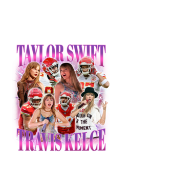 Taylor Swift ERAS Travis Kelce bootleg model negru pe tricou
