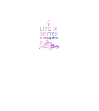 Life is better running shoes HOLO model negru pe tricou