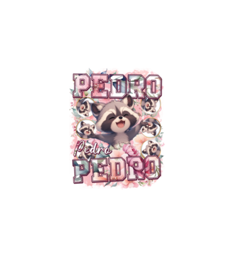 Girly Pedro model alb pe tricou