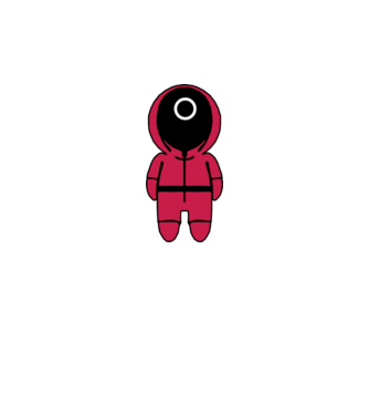 squid game figure model negru pe tricou