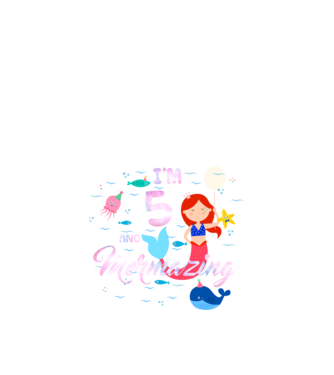 Mermazing Birthday 5 model negru pe tricou
