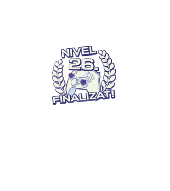 Nivel 26 finalizat! model negru pe tricou