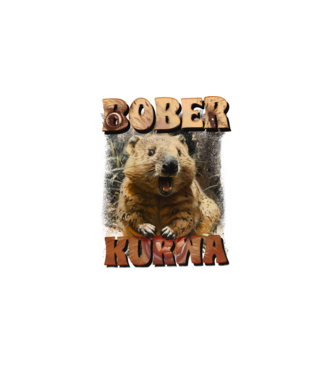 BOBER wombat model negru pe tricou