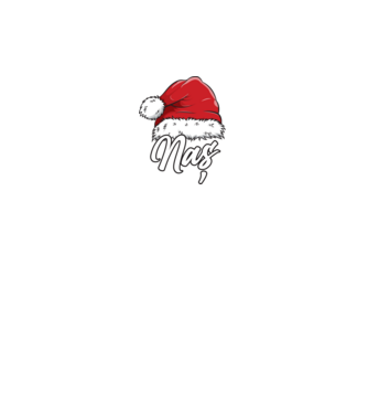 naș Santa Hat model negru pe tricou