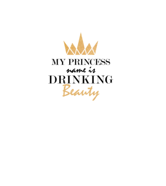 Drinking beauty gold model alb pe tricou