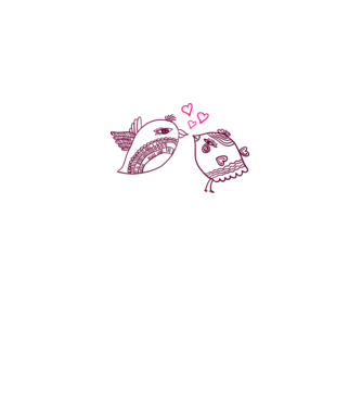 lovebirds model alb pe tricou