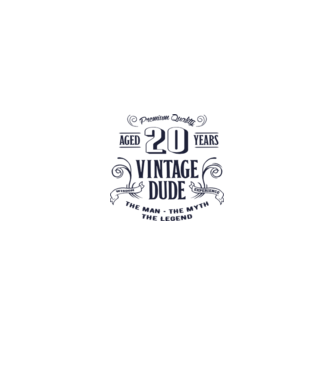 Vintage Dude - 20 model alb pe tricou