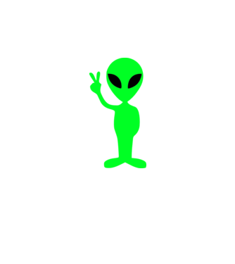 UFO Alien model alb pe tricou
