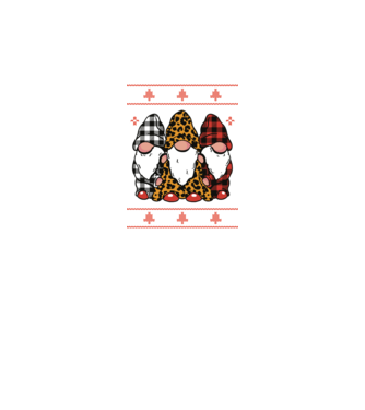 Ugly sweater gnomes model negru pe tricou