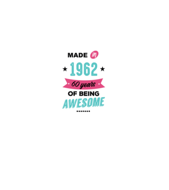 MADE in 1962 model alb pe tricou