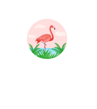 Flamingo model alb pe tricou