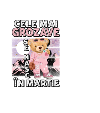 RETRO teddy fetişcană MARTIE model negru pe tricou