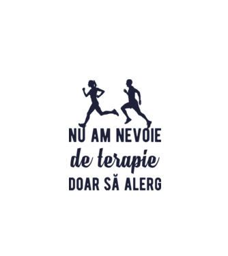 nu am nevoie de terapie, doar să alerg model gri pe tricou