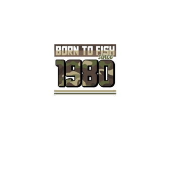 Born to fish since 1980 model negru pe tricou