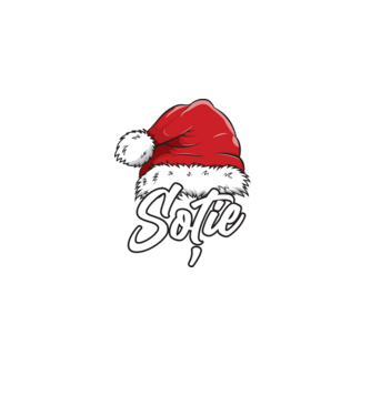 soție Santa Hat model negru pe tricou