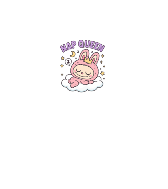 Nap Queen model alb pe tricou