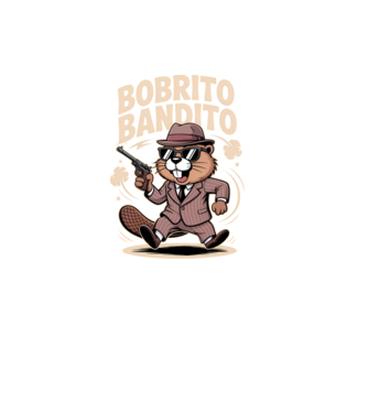 Bobrito Bandito model negru pe tricou
