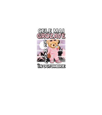 RETRO teddy fetişcană OCTOMBRIE model negru pe tricou