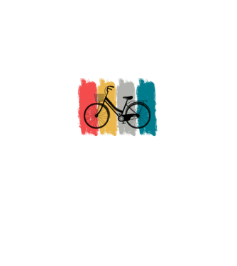 Retro city bike model negru pe tricou