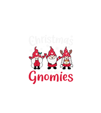 Christmas with my gnomies model negru pe tricou