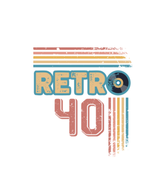 Retro 40 Birthday model alb pe tricou