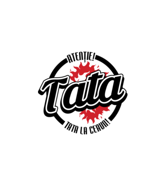 Atenție! Tata la ceaun! model alb pe tricou