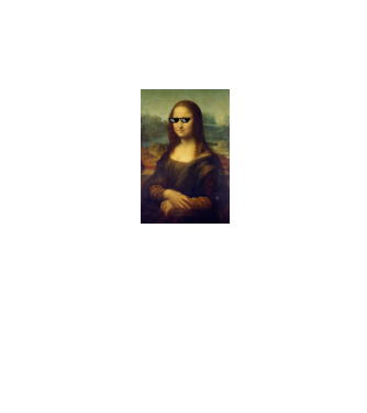 Mona Lisa Deal with it model negru pe tricou