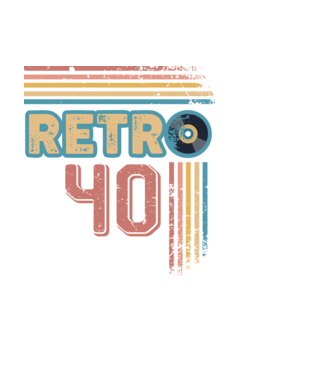 Retro 40 Birthday model negru pe tricou