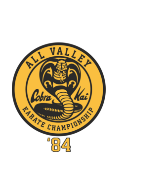 all valley karate cobra kai model negru pe tricou