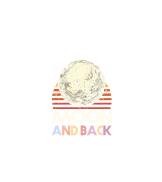 Retro vintage love you to the moon and back MOON model negru pe tricou
