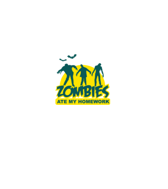Zombies ate my homework model negru pe tricou