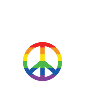 Peace pride model alb pe tricou
