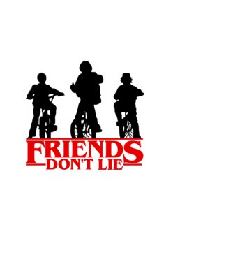 friends dont lie bicycle model albastru deschis pe tricou