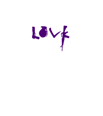 Lovegun model alb pe tricou