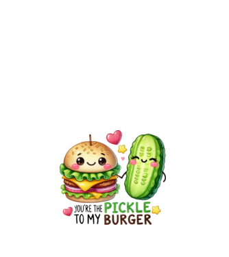 Pickle to my Burger model alb pe tricou