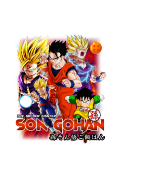gohan dragonball model negru pe tricou