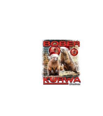 Bober kurwa christmas universe model negru pe tricou