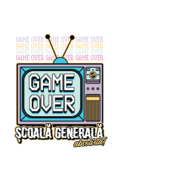 Absolvire retro școală generală model negru pe tricou