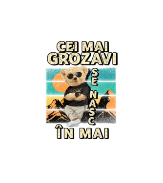 RETRO teddy MAI model alb pe tricou