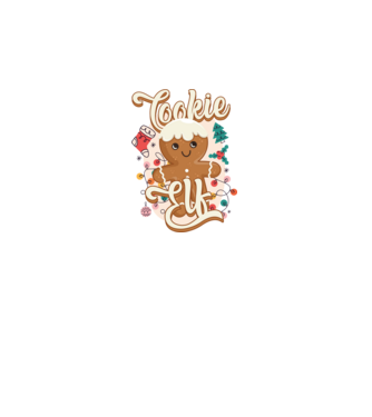 Cookie elf model alb pe tricou