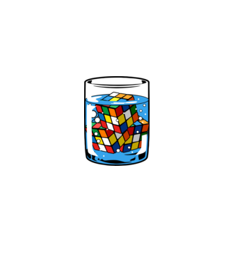 Rubik Ice model alb pe tricou