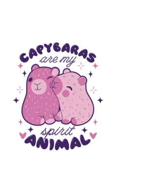 Capybaras are my spirit animal model alb pe tricou