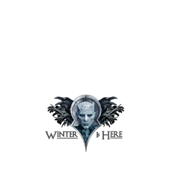 Winter is Here model negru pe tricou