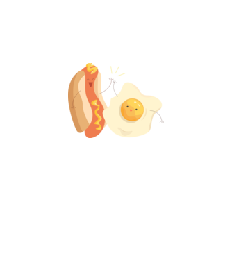 best friends hot dog egg model alb pe tricou
