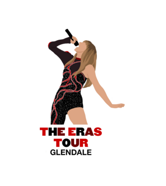 Taylor Swift The Eras Tour Glendale model alb pe tricou